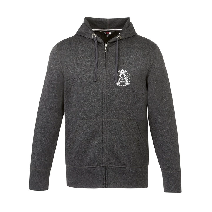Anvil Boxing Cypress Creek full-zip hoodie in Charcoal, front view