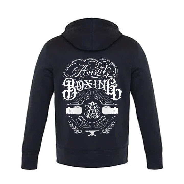 Anvil Boxing Cypress Creek full-zip hoodie in Navy, back view
