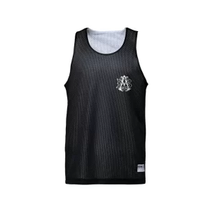 Anvil Boxing reversible mesh tank top in Black, front view